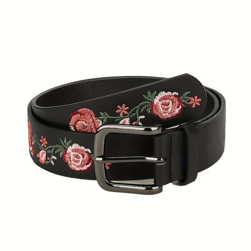 Spring Floral Embroidered Belt - Sweet Gothic Punk Fusion