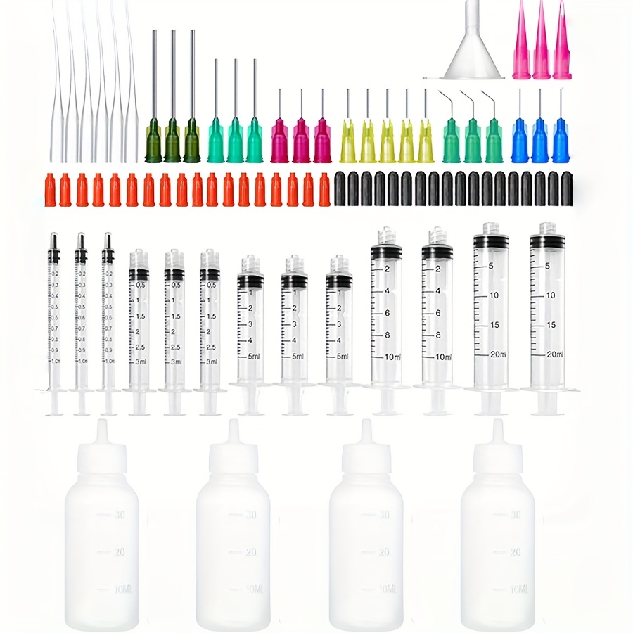 83pcs Precision Glue Applicator Set With Syringe Needles, Blunt Tips & Caps - Ideal For Oil, Ink, & Crafts, Diy Squeeze Bottle Kit For Detailed Application
