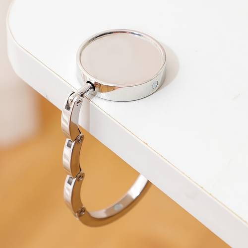 2d flat 2d alloy wallet hangers in black silvery folding handbag hooks portable desktop bag stand for home and retail use