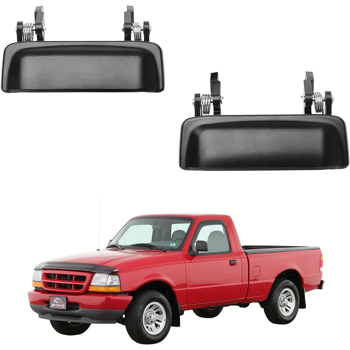 TEMU All Metal Exterior Door Handle Set, Compatible For Ford For 1998-2011, For For B2300 2001-2010, Front Outside Left Driver & Right Side | Replaces# 2l5z1022404baa Outer Handle