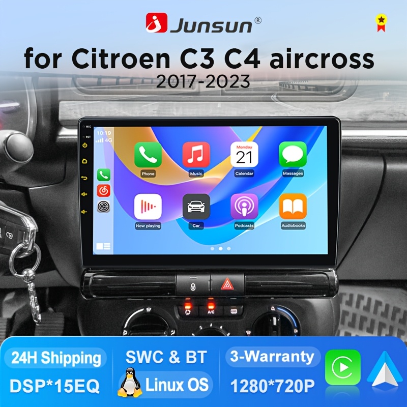 Image of Junsun Os & Auto Car Stereo For C3 C4 2017-2023, Ips Touchscreen With Dsp+15eq, Swc, Plug And Play