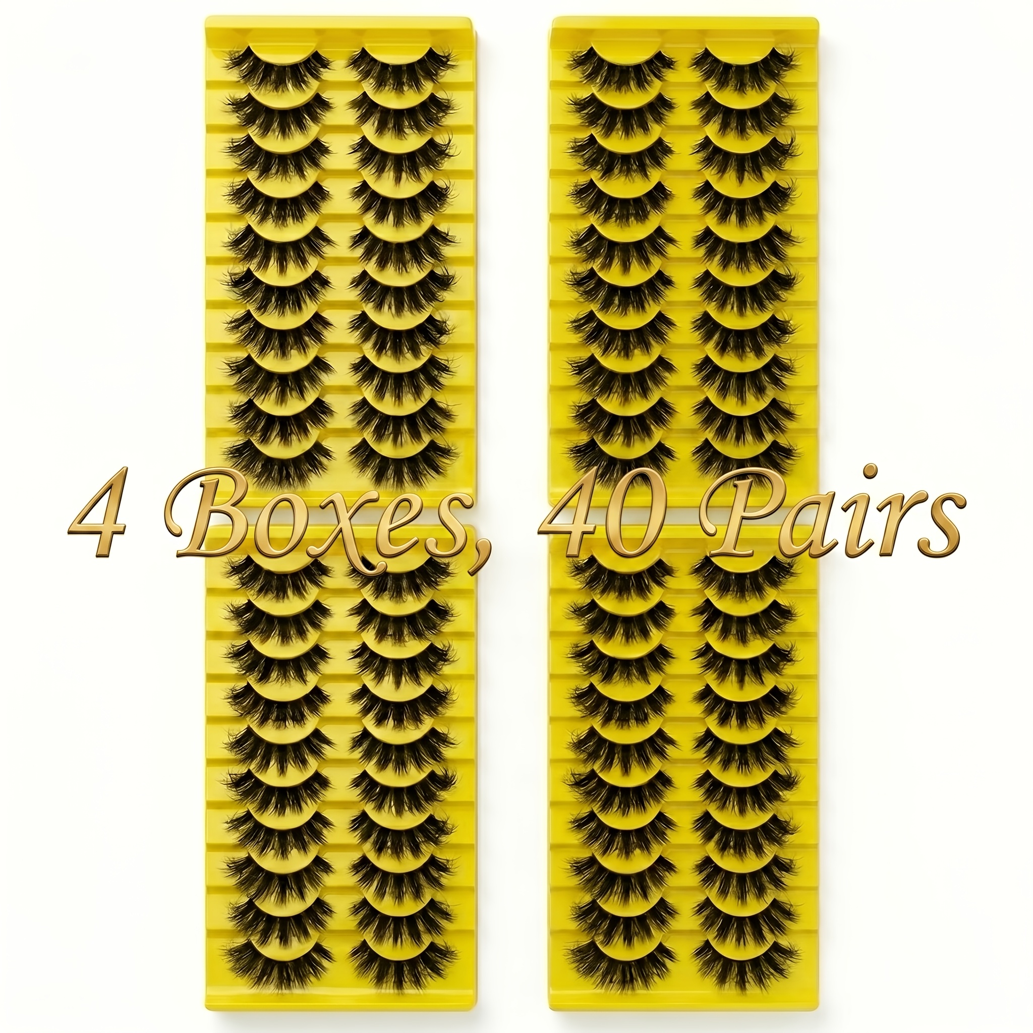 TEMU [local Warehouse] 40 Pairs Eyelash Clusters (4 Packs Included), Fluffy & Messy + Dense 3d Effect, Enhances Daily & Enlarges Eyes For Parties,
