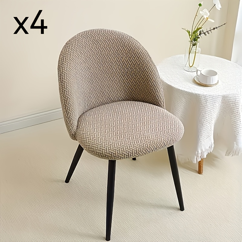 TEMU 1/2/4pcs Stretch Jacquard Duckbill Chair Cover, Suitable For Dining Room, Living Room, Home Decoration, Soft And Conforms To Of Dining Chair,