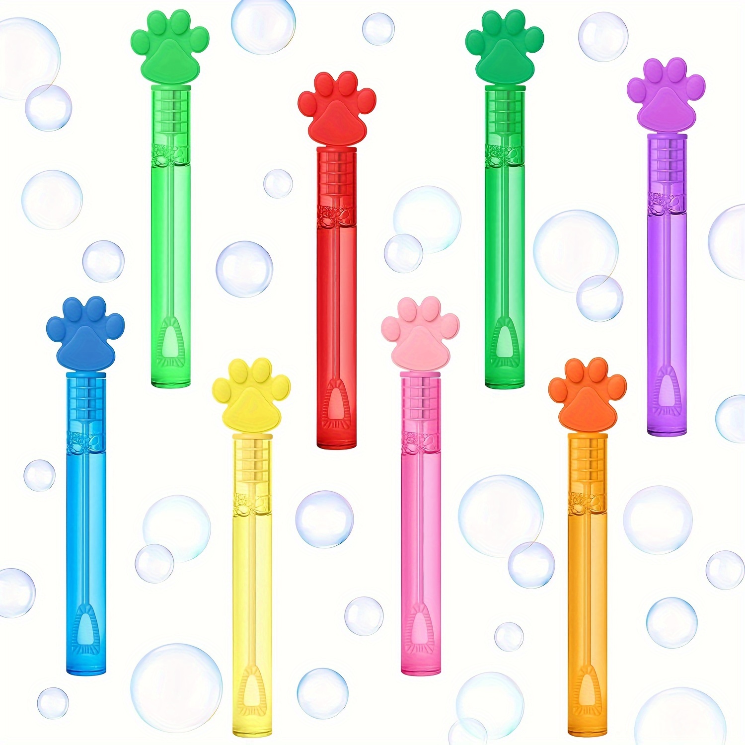 

24pcs Paw Party Favors Bubble Wands For Kids, Paw Print Mini Bubbles Wand Toys, Patrol For Pet Dog Puppy Pals Cat Birthday Party Supplies Goodie Gift Bag Stuffers Pinata Classroom Prizes
