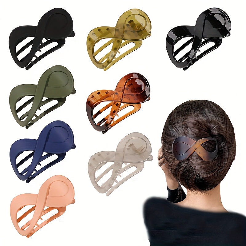 

8pcs/5pcs Hair Clip Large Volume Shark Hair Grabber Pc Hair Clip -word Spiral Hair Grabber Shark Clip . Clip High-end Transparent And Matte Temperament Hair Grabber Special For Clip Back Of Hair Grab