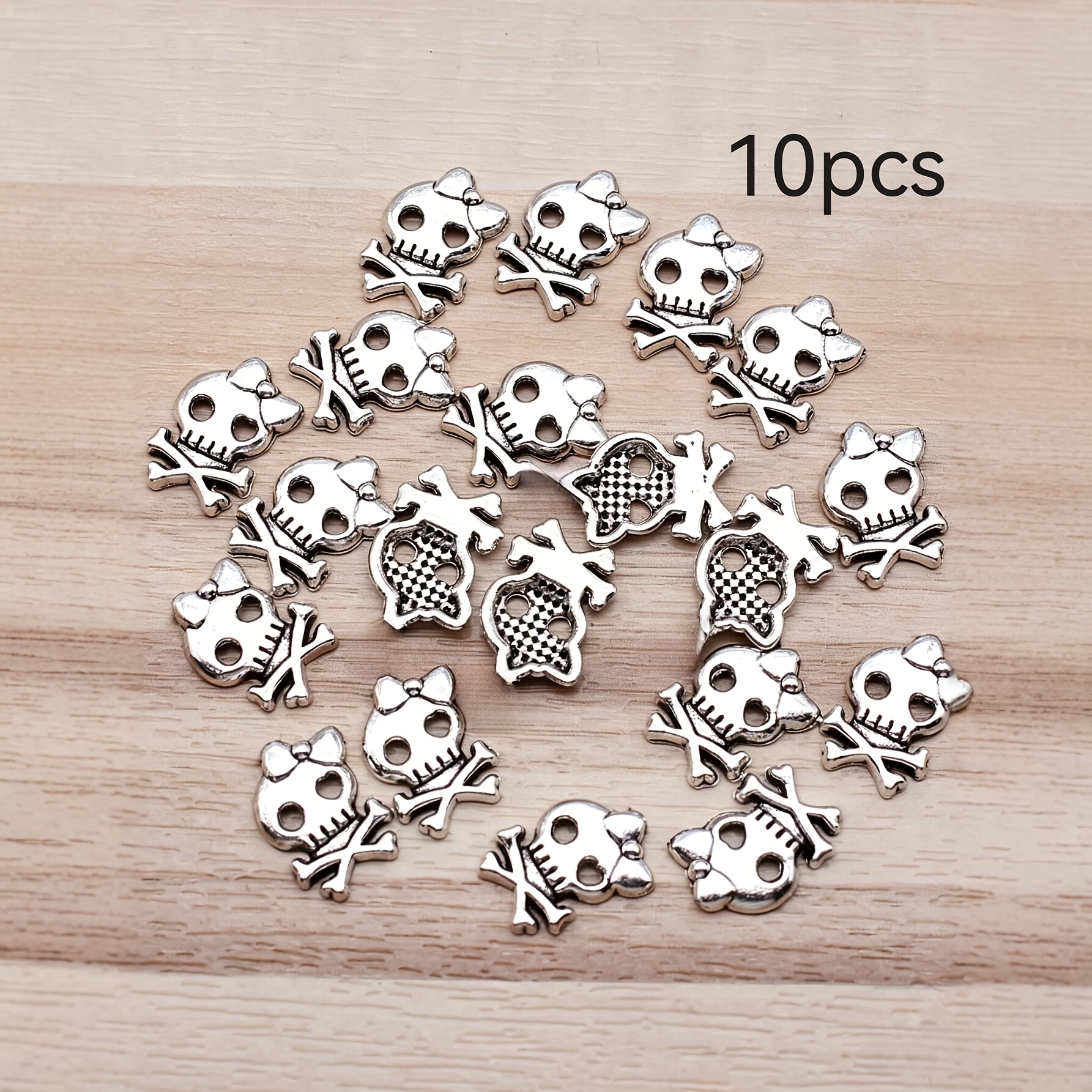 TEMU 10pcs Cute Bow Ancient Silver Series Nail Art Light Luxury 3d Metal Nail Accessories Nail Accessories Decoration
