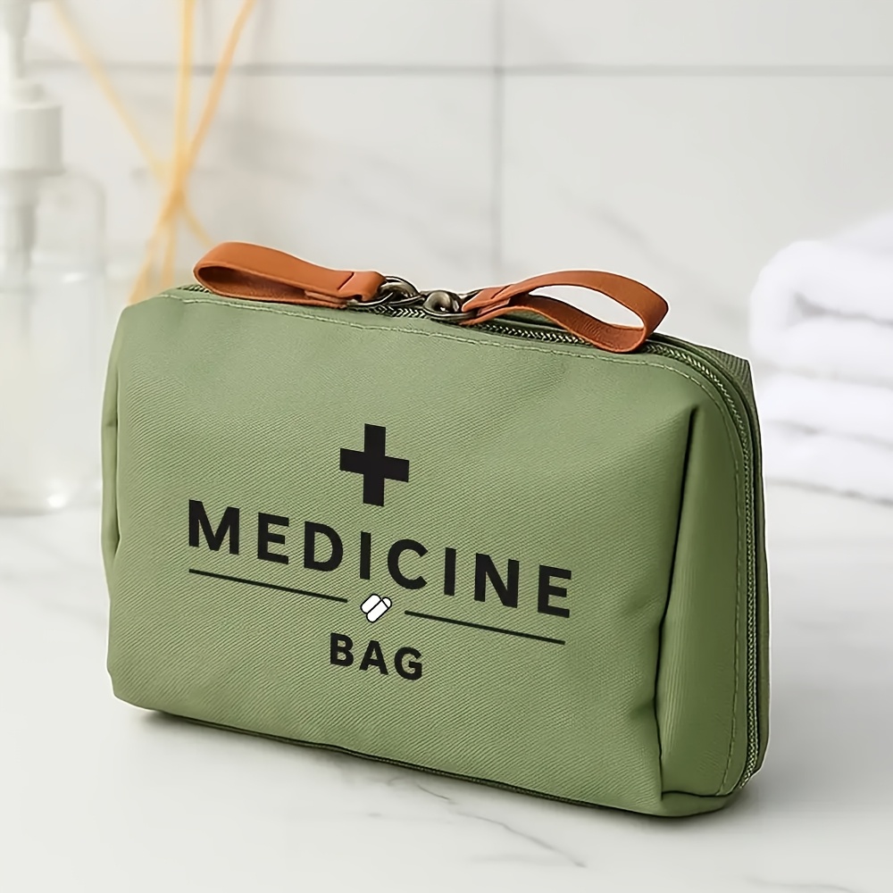 ladies vintage and travel organizer themed makeup with medicine label design and black and cross pattern compact toiletry featuring multiple small compartments suitable for travel   and   an ideal birthday