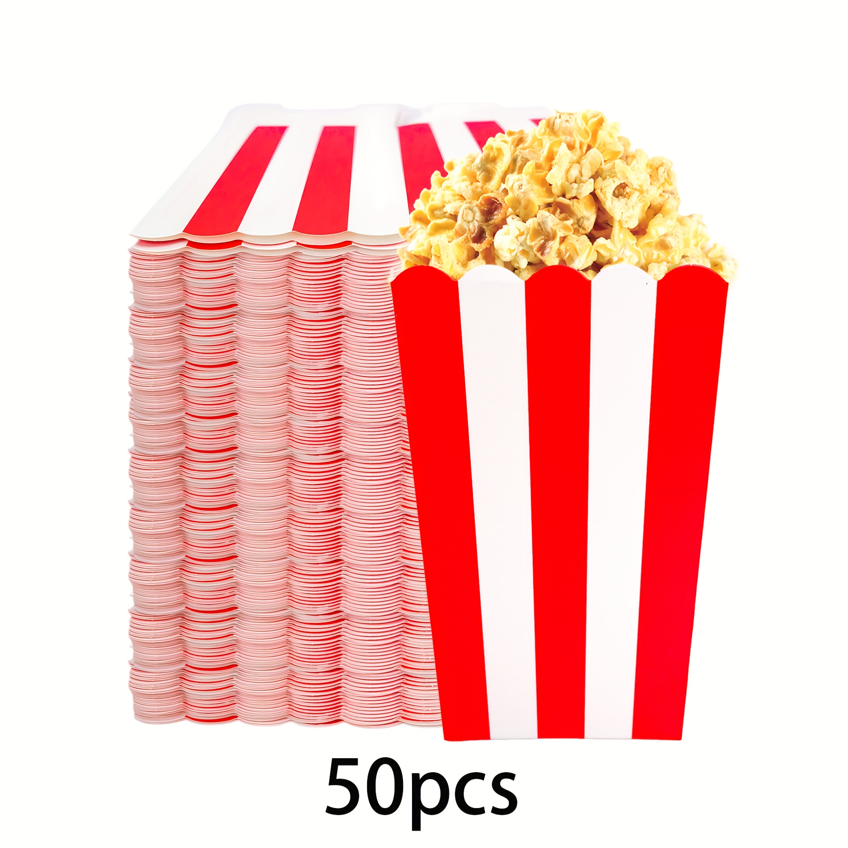 E-shop 10/ Stück Rote Gestreifte Popcornboxen Karnevalspartys Mini Papier Popcorn- und Süßigkeitenbehälter Papiertüten Weiße Popcorn-Geschenkboxen