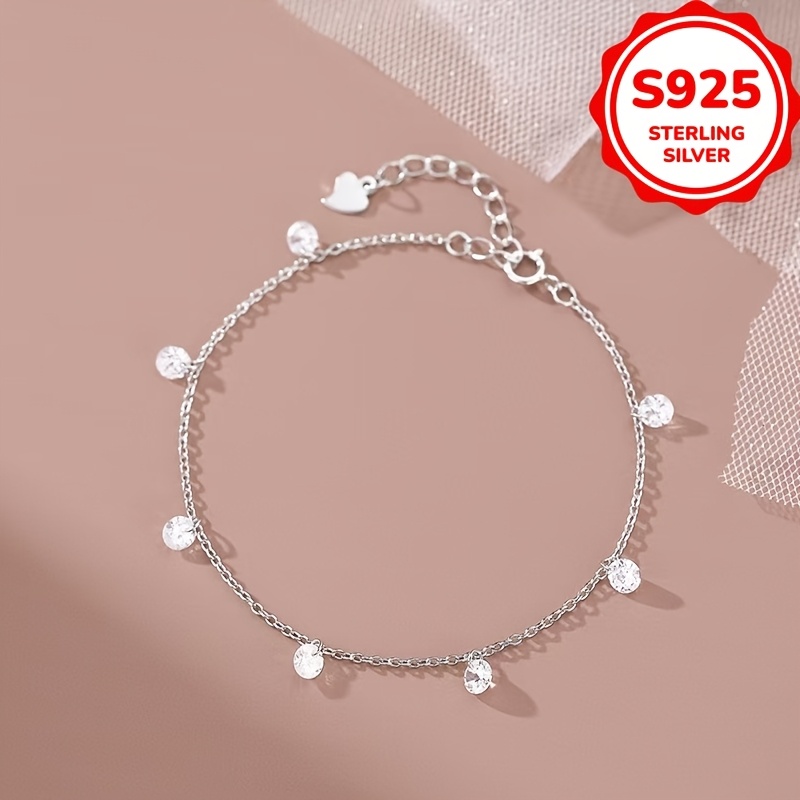 Women's S925 Silver Sparkling Full-Star Synthetic Zirconia Bracelet