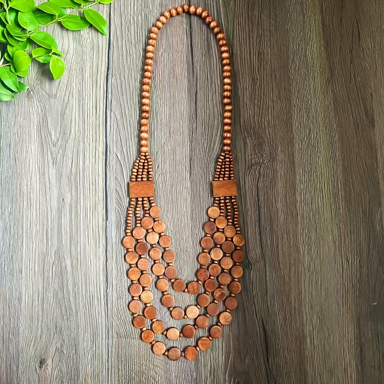 Women's Multi-Layer Wooden Bead Necklace