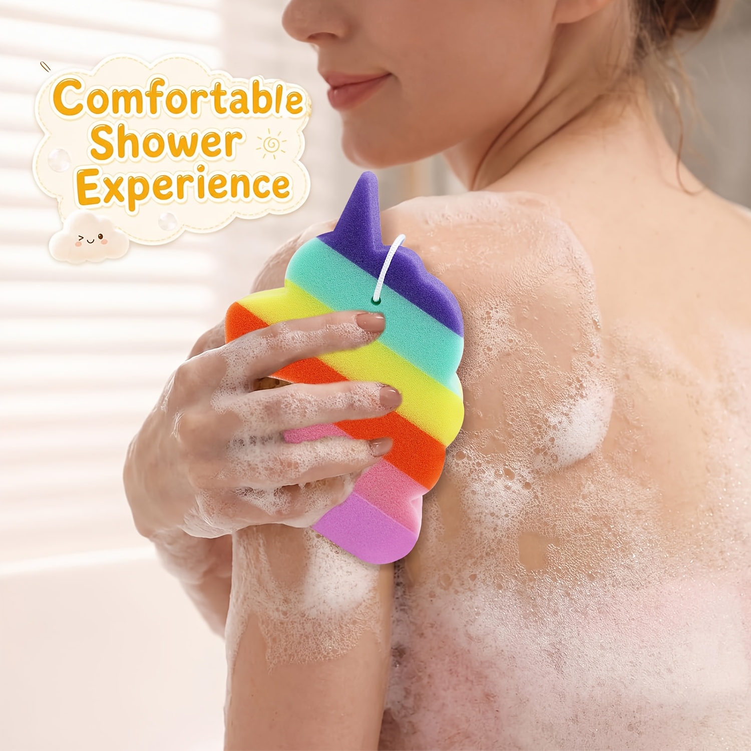 3pcs Cartoon Bath Sponges for Gentle Body Scrubbing