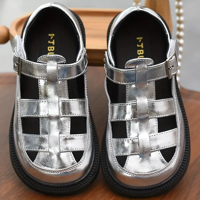 2025 summer casual girls sandals lightweight non slip abrasion resistant round toe low top two layer upper rubber sole insole   daily casual wear casual footwear stylish sandals comfortable footwear 1