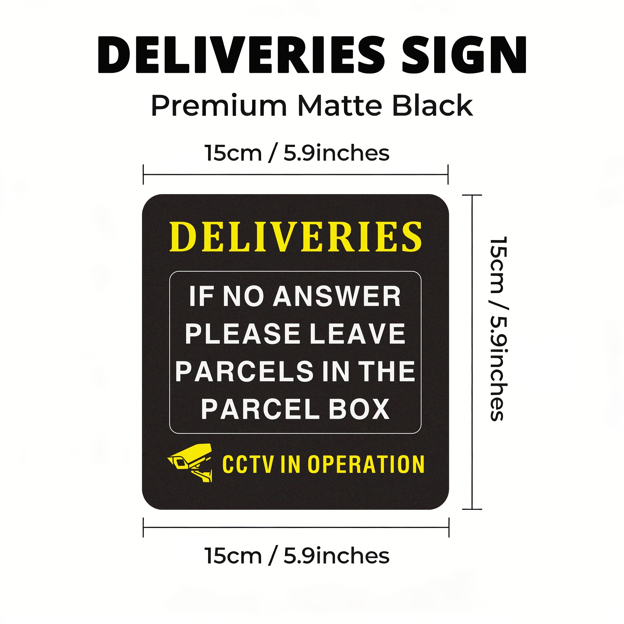 TEMU Self-adhesive "deliveries If No No 1 Answers Leave Parcel" Sign With Cctv Warning Suitable For Secure Parcel Delivery, Waterproof &