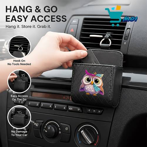 1 pièce sac de rangement à suspendre pour grille daération de voiture, motif avec écharpe à , pour lunettes, cartes et accessoires, pour halloween, thanksgiving, noël et autres cadeaux, compatible avec la plupart des voitures