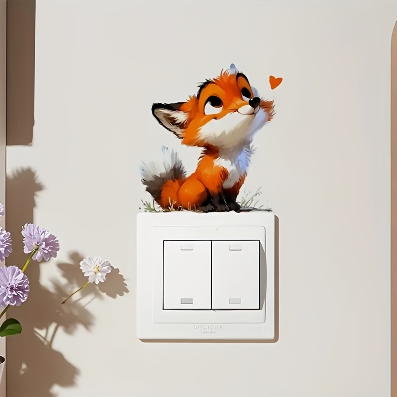 Cute Little Fox Switch Sticker for Home Decor