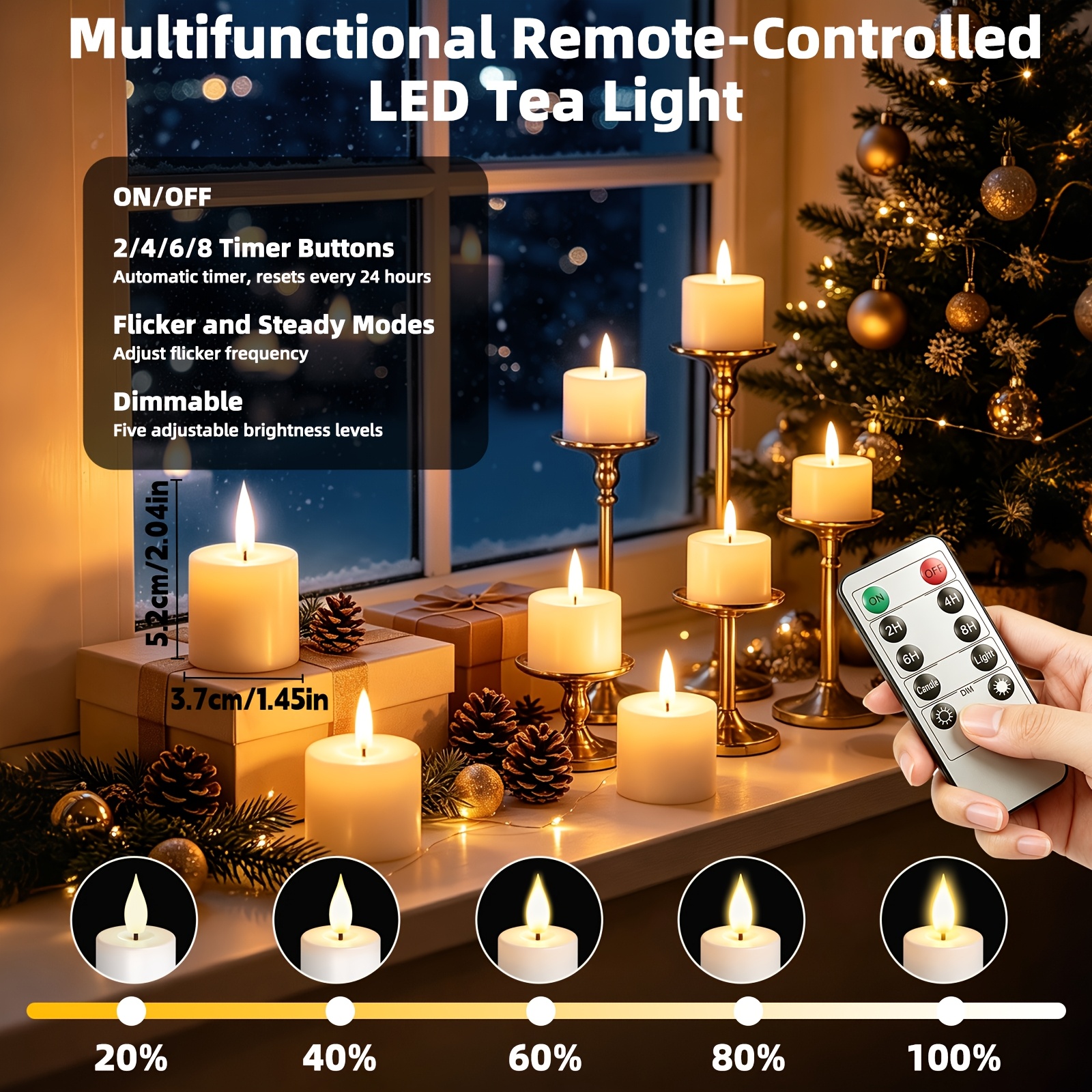 LED Tea Lights - Portable, Battery-Operated, Remote-Controlled