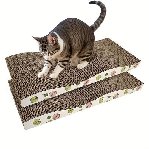extra large corrugated cardboard cat scratching board double sided wave pattern non slip base durable for indoor cats protects furniture cares for claws fresh pattern decorative cat toy and bed scratch resistant material