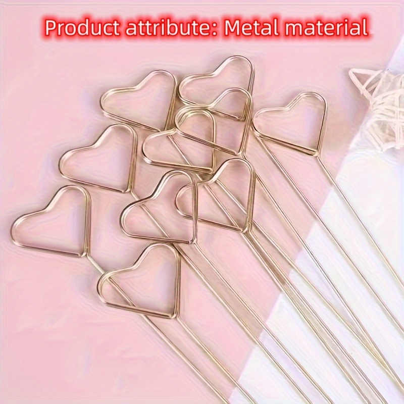 20pcs Heart-shaped Flower Stand Diy Flower Holder, Suitable For Wedding Bouquets, Birthday Parties, And Floral Decorations