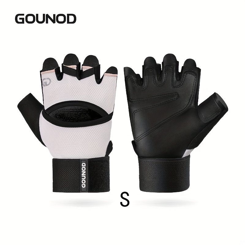 TEMU Gants de Fitness Demi-Doigts -Dérapants Respirants avec Support de Poignet pour Musculation, Cyclisme, Hommes et Femmes, Coussinets de