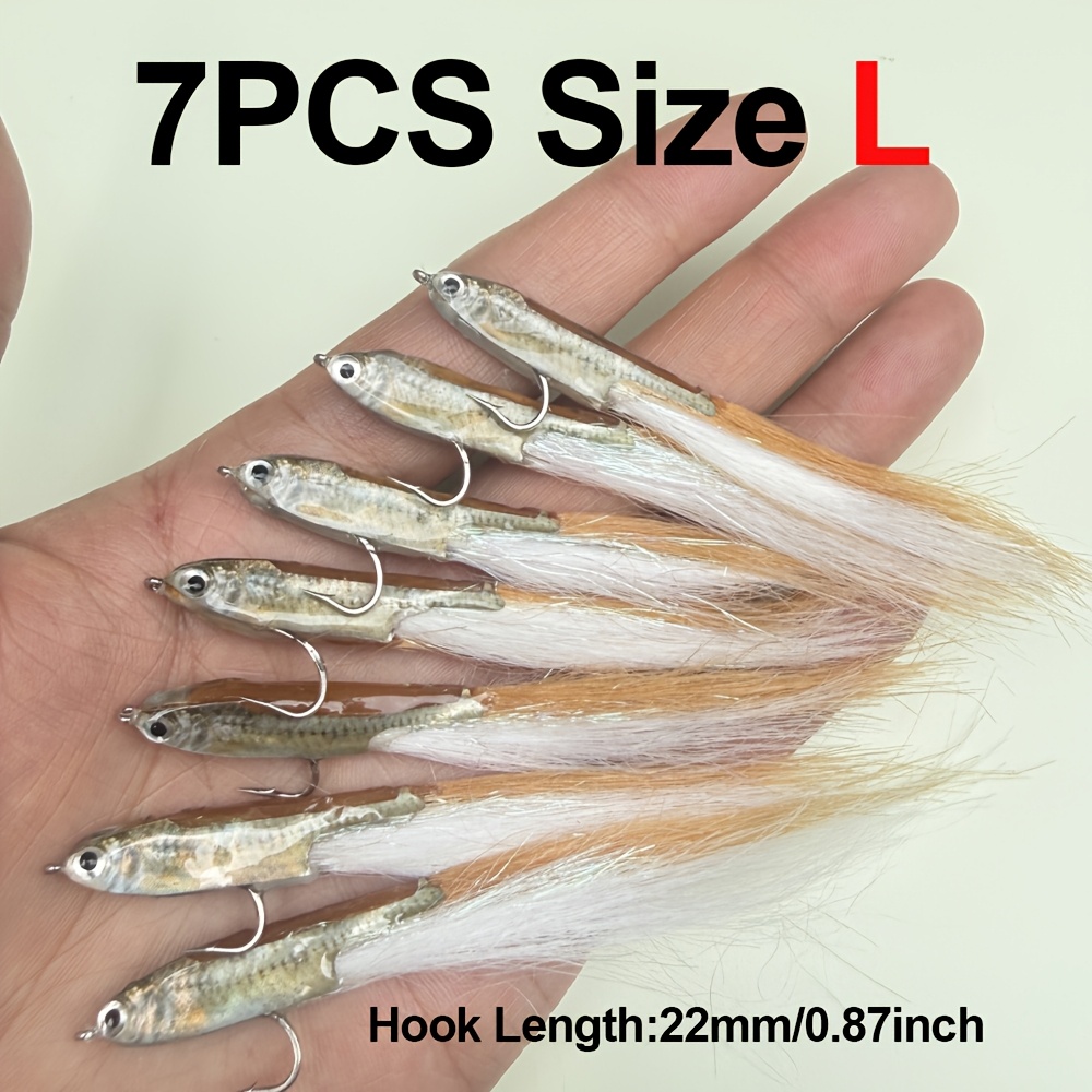 TEMU 7pcs Realistic Artificial Fishing Lures Suitable For , Pike, Musky, Trout - Minnow Streamers & Fly Flies For Freshwater/saltwater, Baitfish Swim