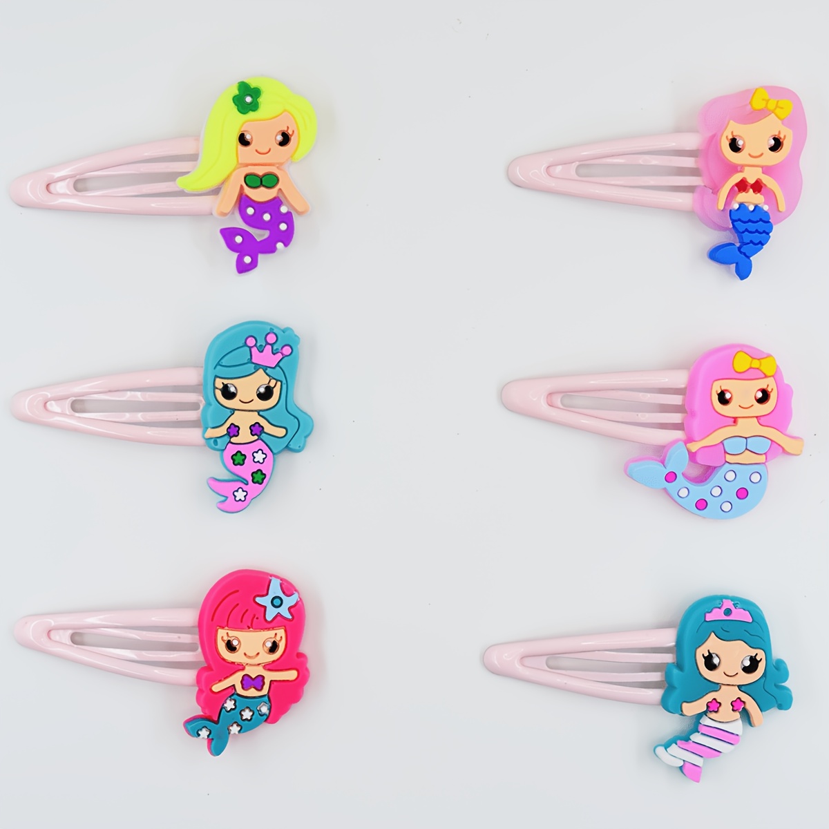 Image of 12pcs Mermaid Hair Clips Cute Mermaid Hair Additions Birthday Party Gifts Party Bag Fillers Colors Random