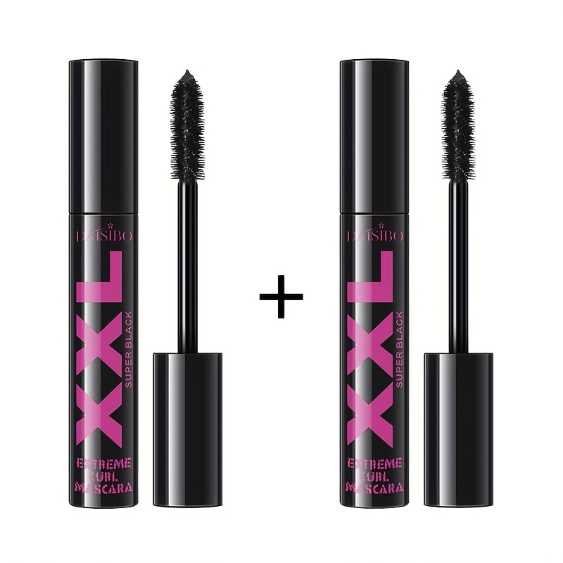 Image of 2pcs Xxl Black Mascara, Lengthening And Volumizing, Waterproof And Sweatproof, , Quick-drying And Long-lasting, 24-hour Wear, Curling And Thickening