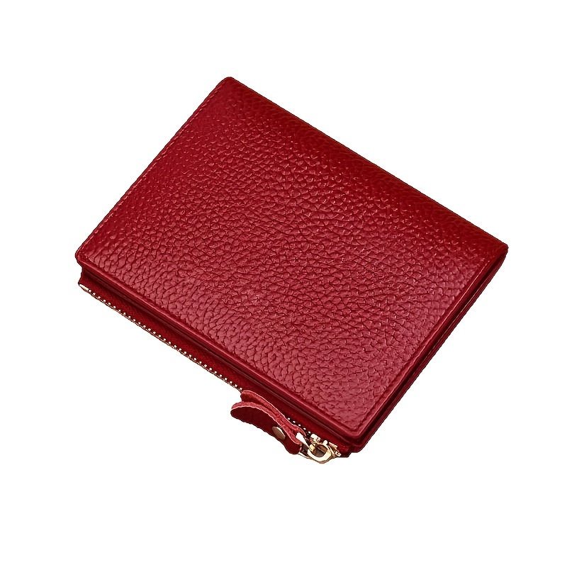 TEMU corta para mujer, delgado plegable para tarjetas, elegante bolsillo pequeño para monedas, clip de dinero portátil de moda, con múltiples ranuras