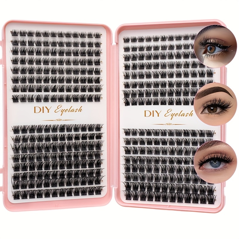 384pcs Individual Eyelash Clusters Of D - Eyelash Extension Kit Eyelash Book, Suitable For Home Beauty