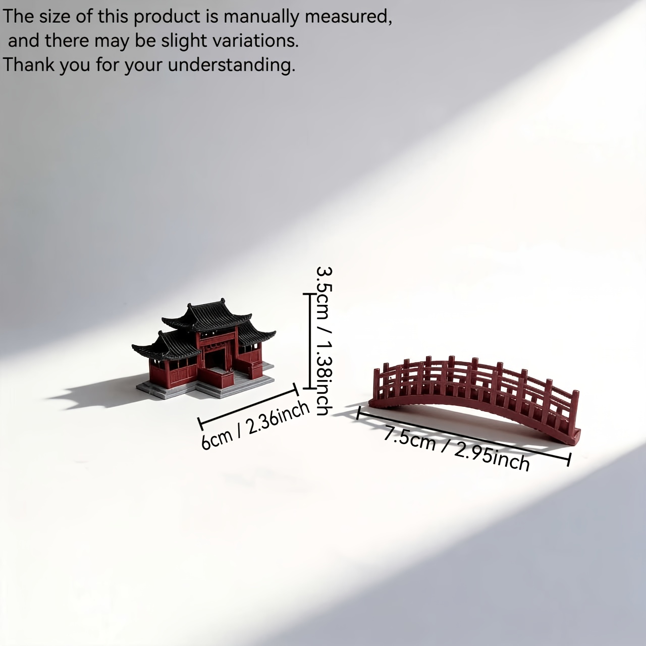 TEMU 中国風 ミニチュア風景 水槽オーナメント 古代建築フィギュア付き - 離れの中庭モデル オフィス/デスク装飾用 プラスチック製卓上水槽ディスプレイ レトロなアジア風ミニチュア建物 水槽デコレーション用