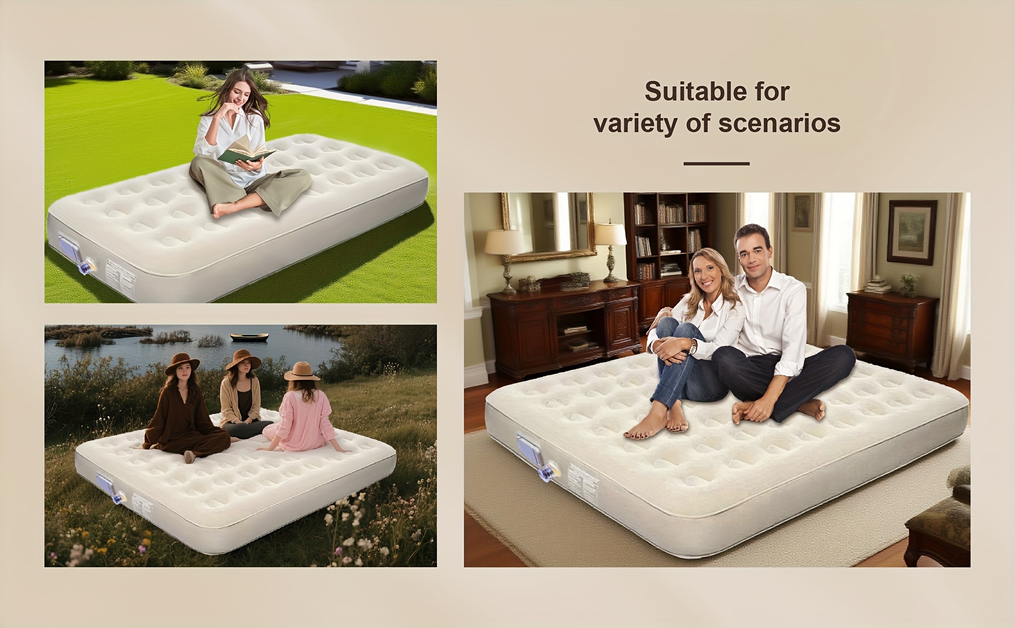 self inflating air mattress with built in repair kit heavy duty portable camping bed for s rv tents   person capacity auto inflate sofa bed durable outdoor sleeping pad no external needed Product details 9