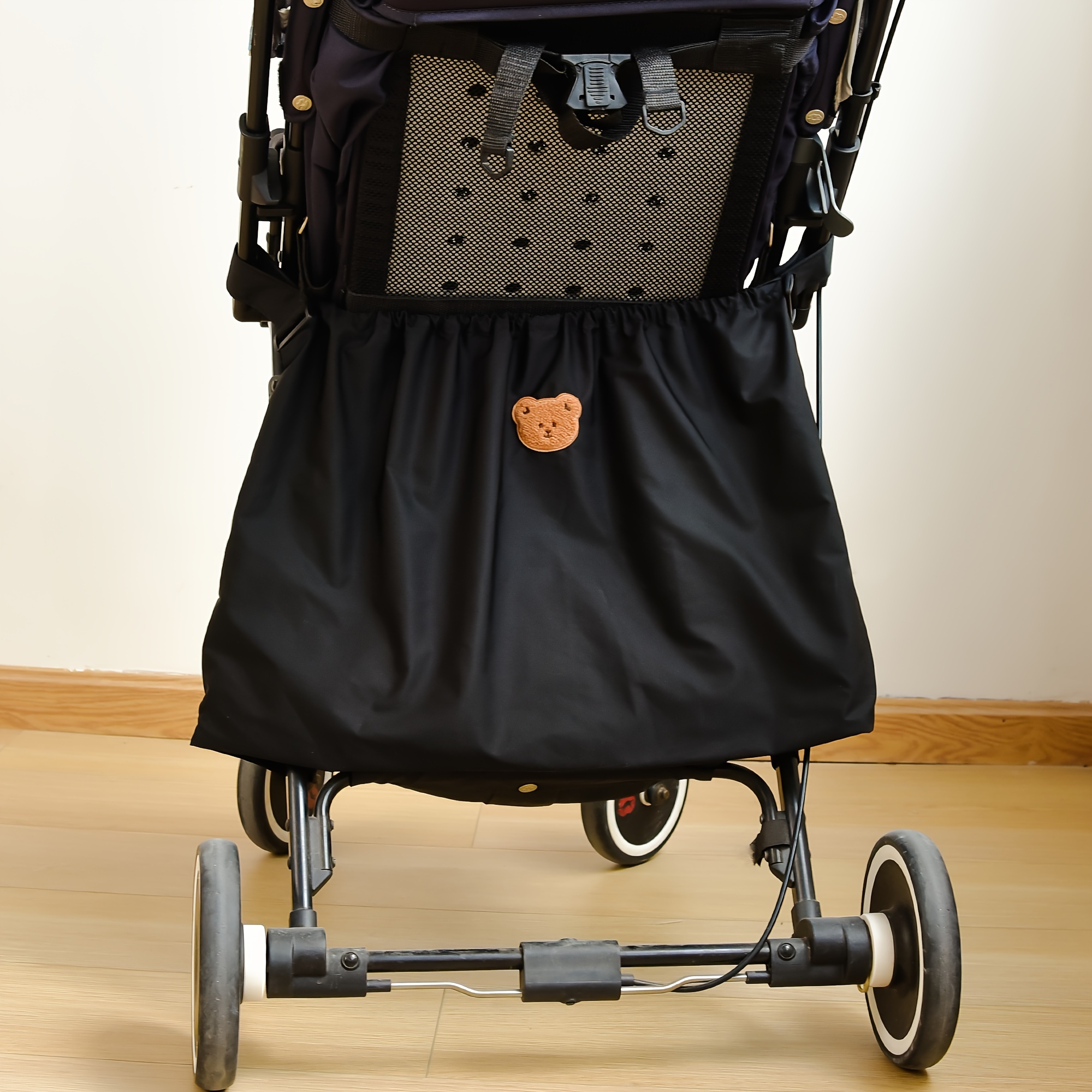 

1pc Universal Stroller Storage Bag, Portable Polyester Organizer With Adjustable Straps For Gear, Toys, And Accessories