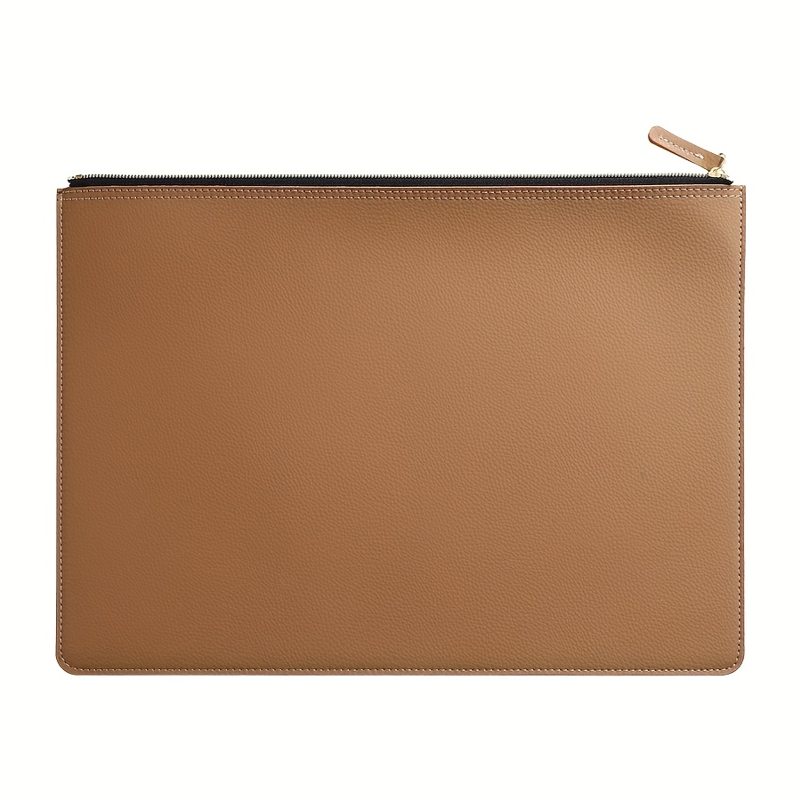 TEMU Sac de documents A4 grande , fermeture éclair anti-chute, sac de rangement de données de bureau d' multicolore en option