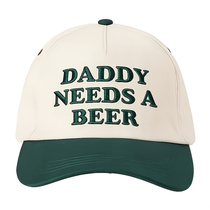 TEMU 1 Embroidered Daddy Color Block Hat, Unisex Truck Hat Breathable Adjustable Golf Women's Fashionable Curved Brim Y2k Couple Style