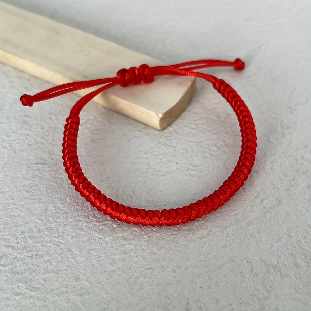 Adjustable Red Braided Bracelet for Couples