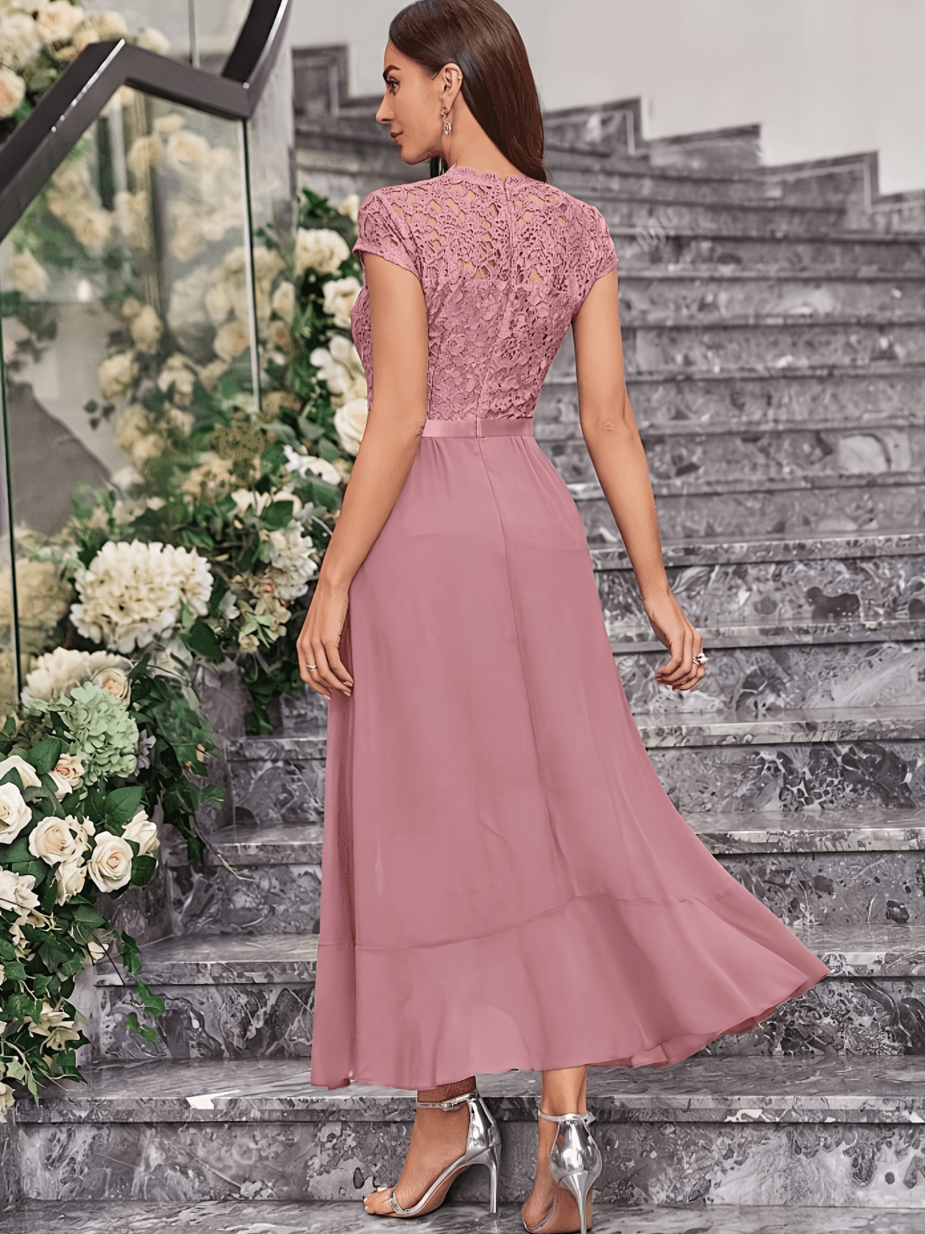 plus size chiffon dresses for wedding guest pretty BRIAR|Plus Size Chiffon A-Line 3/4 Sleeves Asymmetrical Hem Wedding  Guest Dress