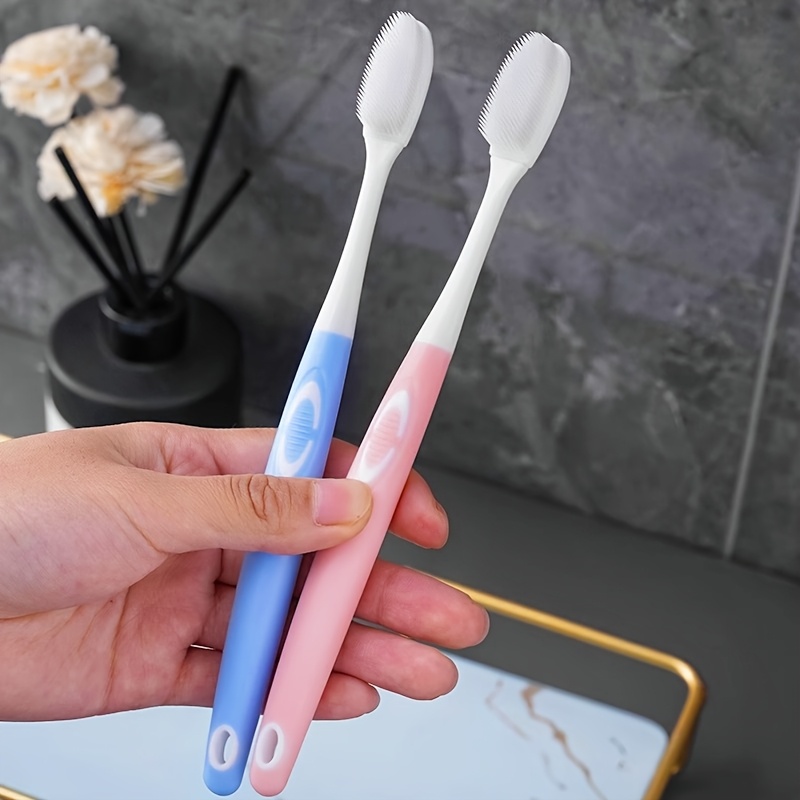 3pcs Soft Bristle Nano Silicone Toothbrush Set, Color Coded