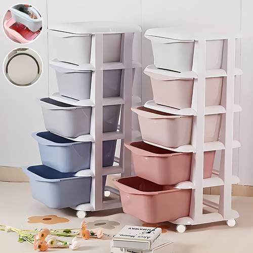 type storage cabinet a storage trolley with 5 drawers a durable wheeled rolling storage trolley thickened plastic storage cabinet and multi layer drawer cabinet are suitable for clothes books are easy to assemble and make great