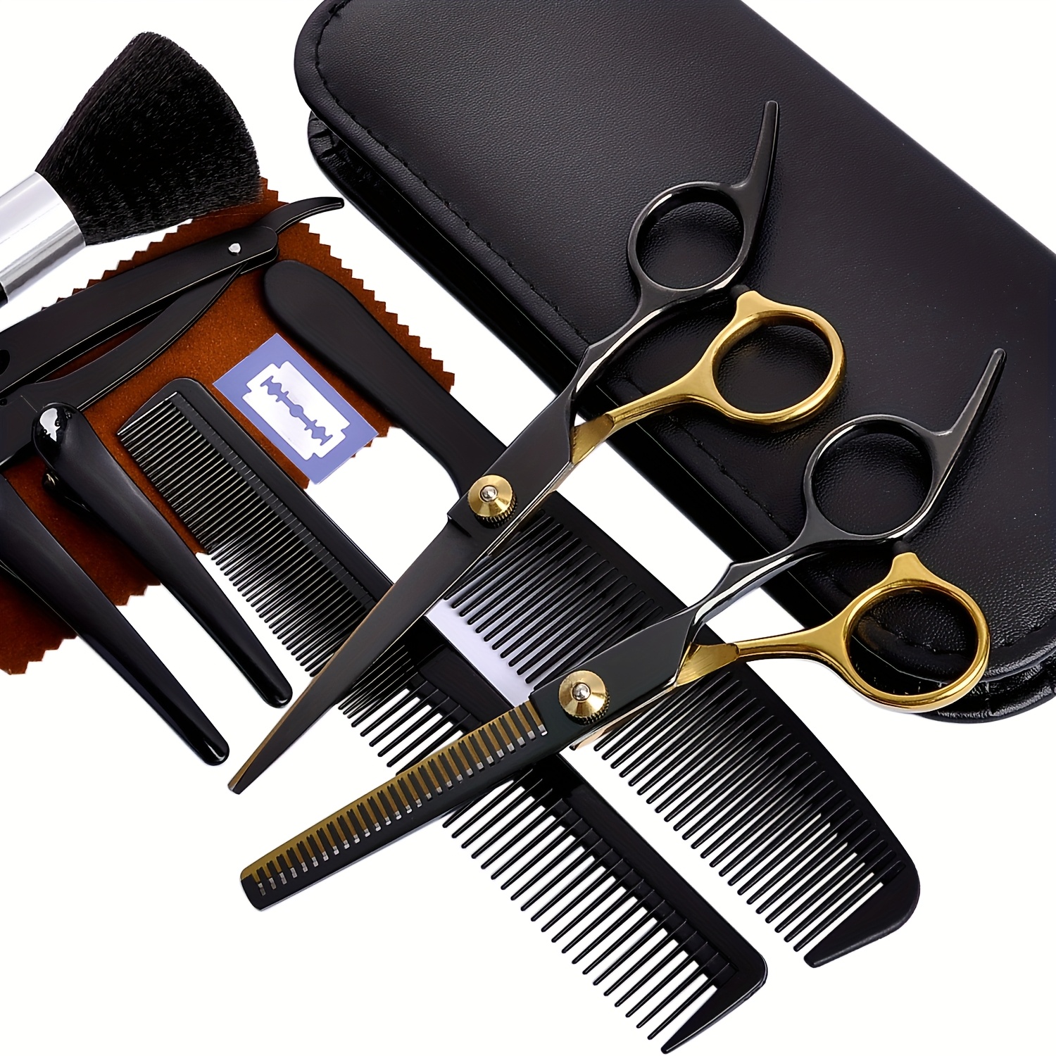 14pcs professional hair cutting scissors kit shears for men and women with thinning blending and cutting functions complete for barbers and stylists details 6