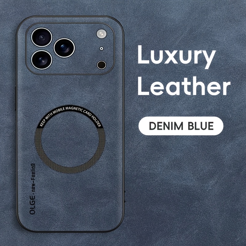TEMU Luxury Pu Leather Phone Case For Iphone 17/17air/17promax/16/15promax/14plus/13pro/12/11/xsmax/xr/8/7plus/se2/se3 Support Magnetic, Support Car