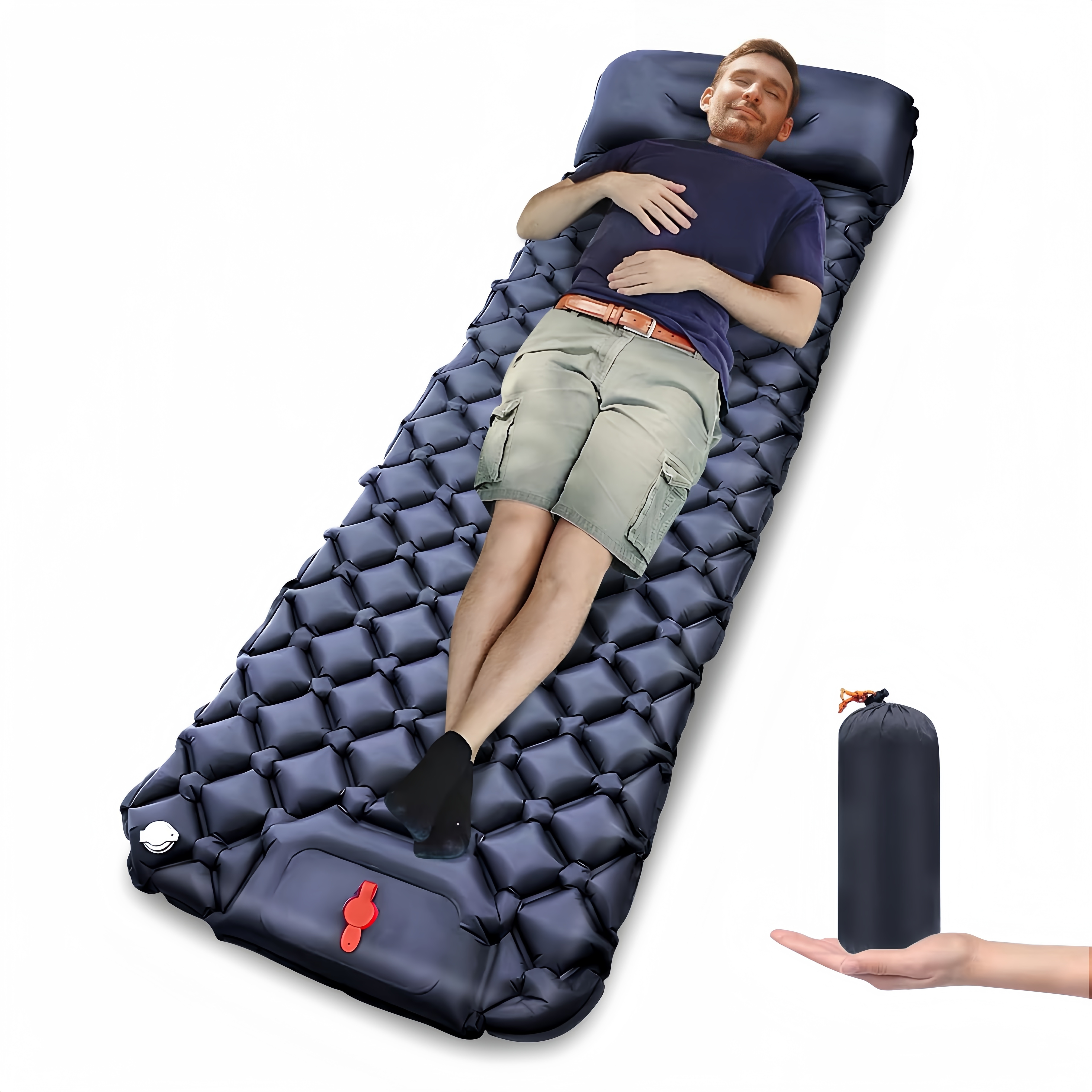 Air Bed Sleeping Bag With Built In Pad Ultralight Single Camping