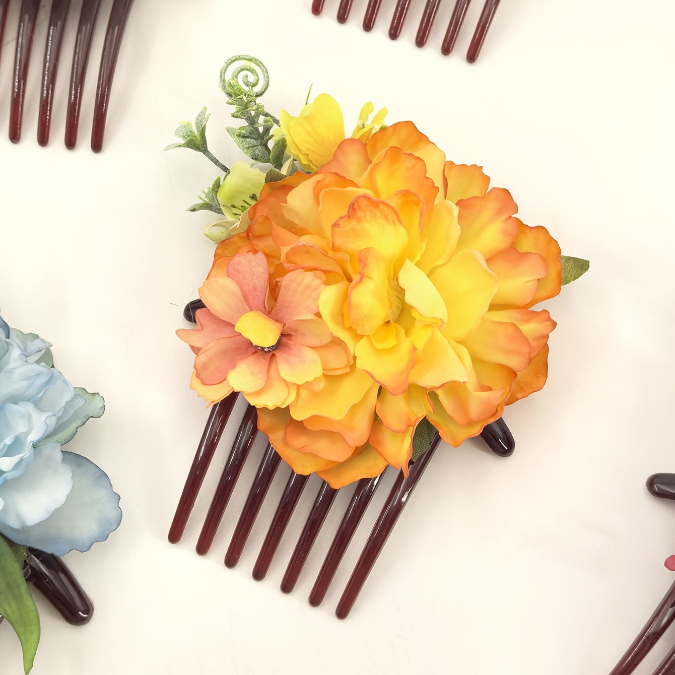TEMU per capelli con di peonia simulato 1 pz, design in stile antico, accessorio per capelli stile Hanfu Qipao, per acconciatura nuziale da sposa per