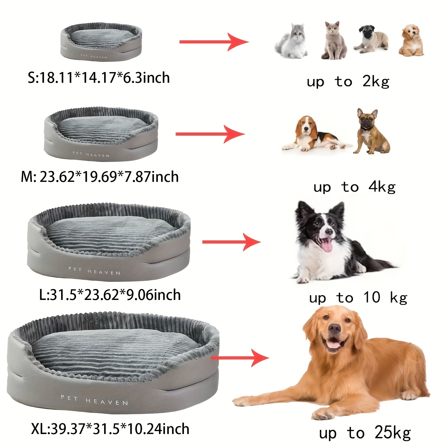 Durable& Thickened Comfort Dog Bed- All-Season for Large to Breeds, Easy Clean with Letter Print Design, Washable - Image 2