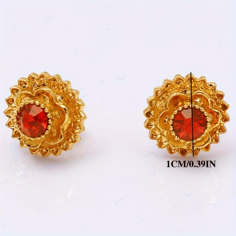 Middle Eastern Inspired Red Stud Earrings