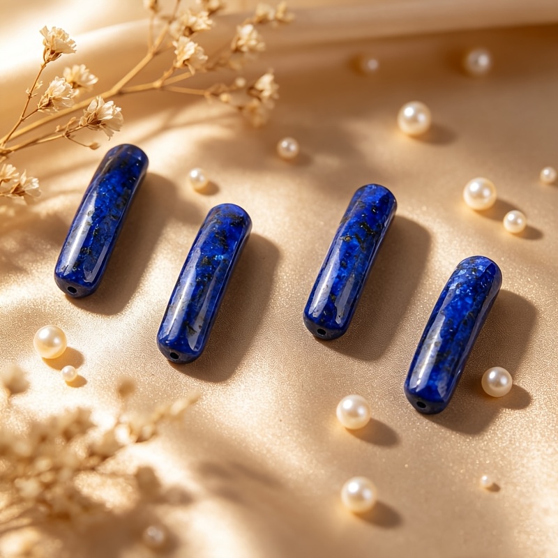 TEMU Natural Stone Artificial Crystal Rectangle Curved Bead Pendants Connectors For Diy Bracelet Necklace Jewelry Making Smooth For Valentine's Day,