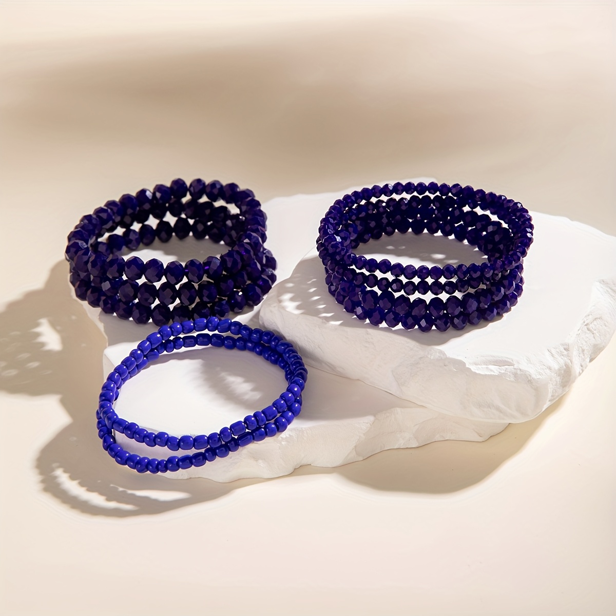 9pcs Bohemian Glass Beaded Bracelet Set - Festive Accessory