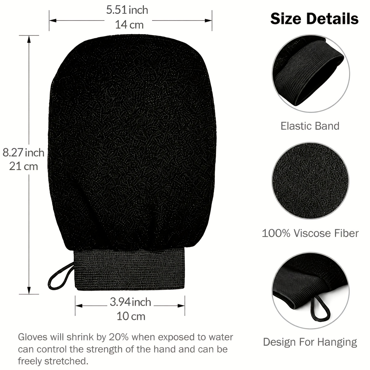 2pcs Set Deep Exfoliating Gloves for Shower and Bath