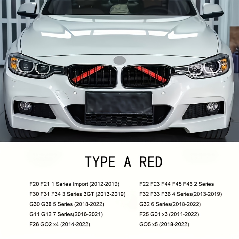 TEMU 34*2.7cm 2pcs Compatible With Grill Inserts For 1 2 3 4 5 6 , F20 F22 F30 F32 G30 G32 G11 G12, For V Bracket Covers, Stripe Wrap Automotive