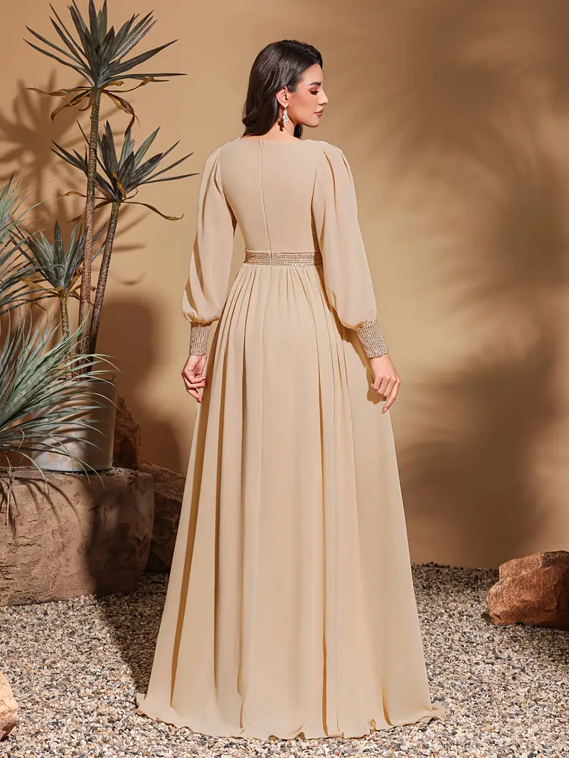 elegant sequin party dress long sleeve round neck formal - Temu Switzerland elegant sequin party dress long sleeve round neck formal - Temu Switzerland