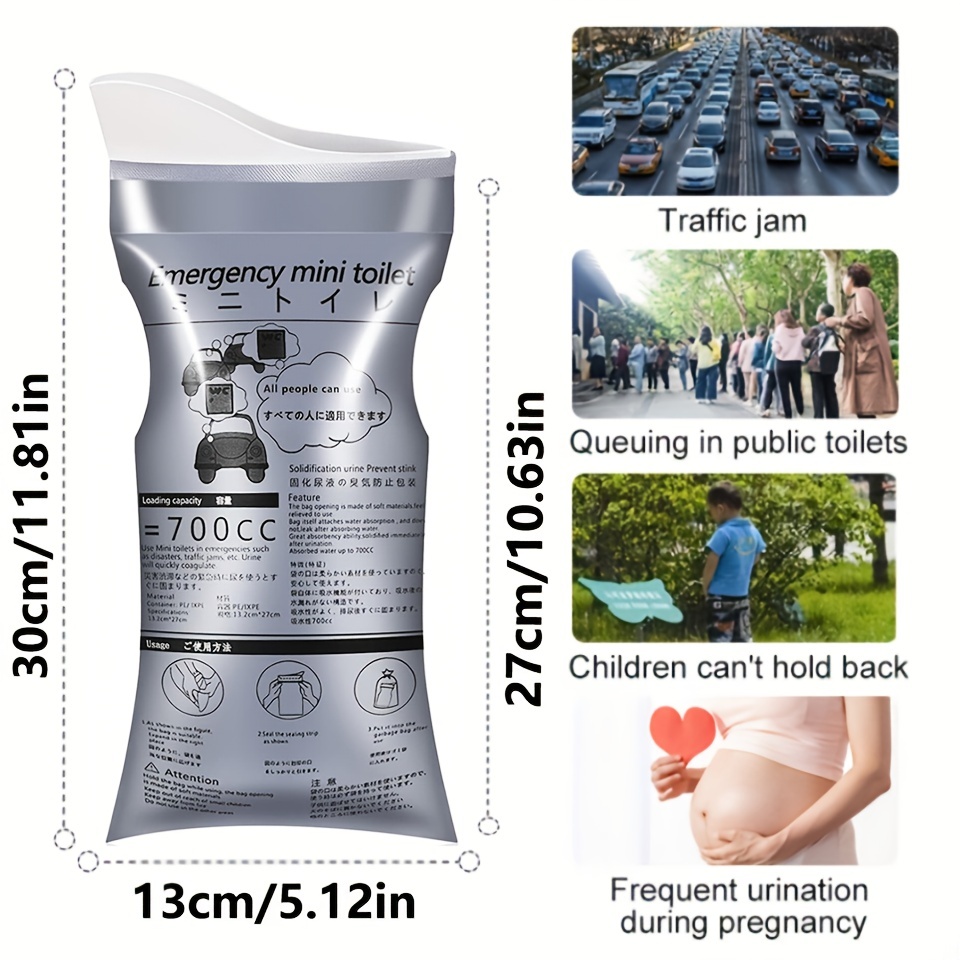 5/10/20pcs Disposable Emergency Urine Bag: Portable Camping, Travel, And Traffic Jam Emergency Solution for Men And Women