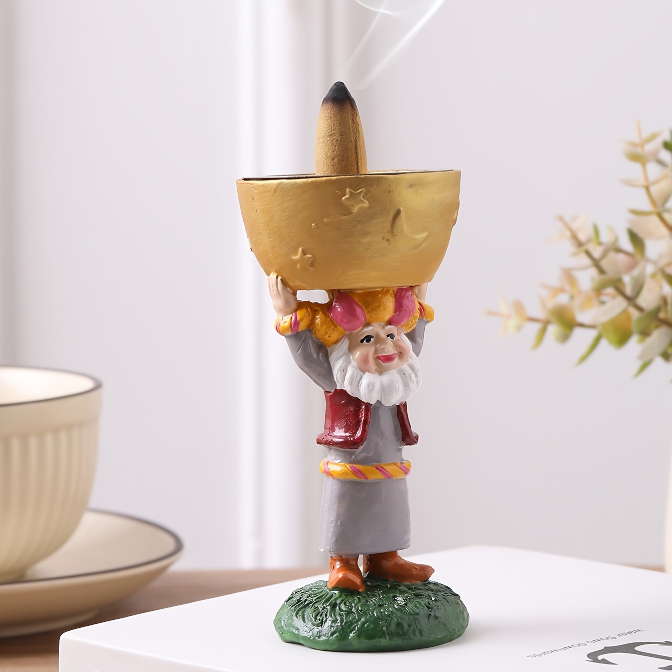 1pc resin creative middle eastern character statue incense holder   burner for home decor living room bedroom study office ramadan festival gift best holiday gift Product details 5